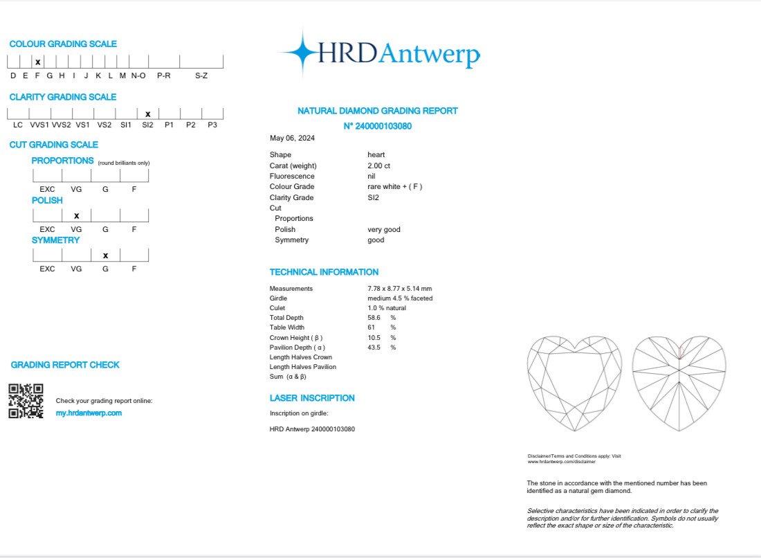 Heart Shape Halo ring witgoud 32-2.59crt.